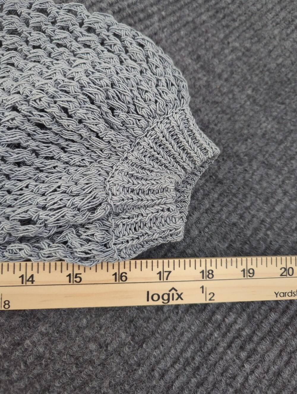 Theory Merletto Mesh Cardigan Ice Blue Gray Blue Open Knit Cropped Small Beach - Picture 10 of 11